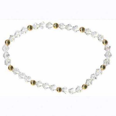 18K Gold over Sterling Silver Swarovski Elements Stretch Bracelet