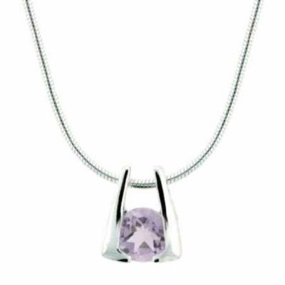 Sterling Silver Amethyst Horseshoe Pendant