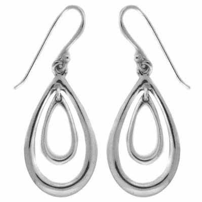 Sterling Silver Double Teardrop Earrings