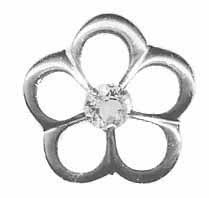 Sterling Silver CZ Flower Slide Pendant