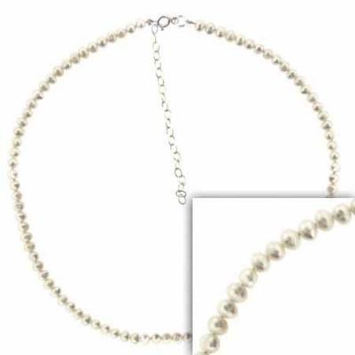 Sterling Silver Genuine White Freshwater Cultured Pearl Necklace