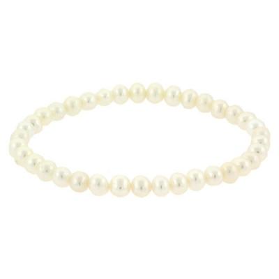 Freshwater Cultured White Pearl Stretch Bracelet