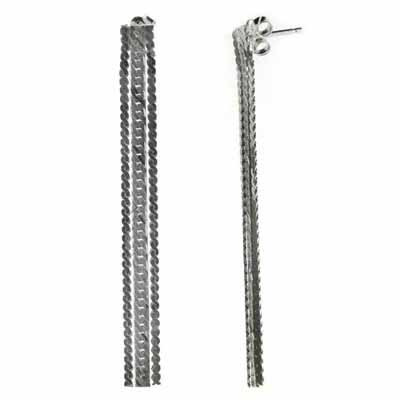 Sterling Silver Strands Chandelier Earrings