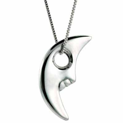 Sterling Silver Crescent Moon Pendant