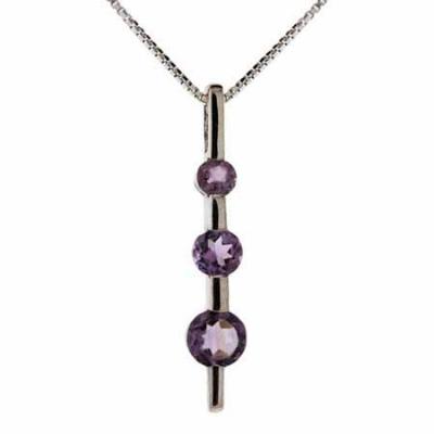 Sterling Silver Amethyst Past Present & Future Pendant