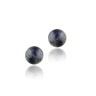 Sterling Silver Sodalite Bead Stud Earrings, 4mm