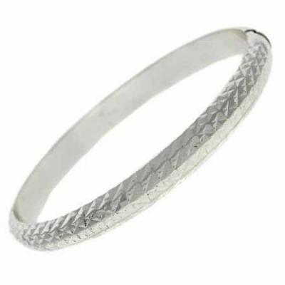 Sterling Silver Etched Bangle