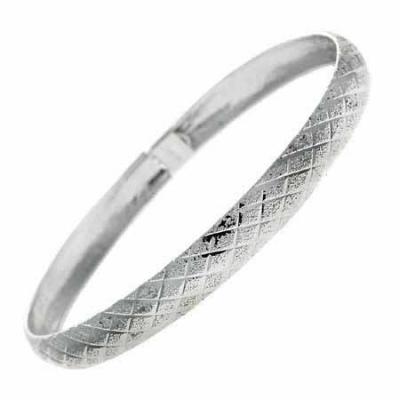 Sterling Silver Criss Cross Satin Bangle