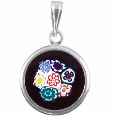 Murano Round Glass Millefiori Pendant