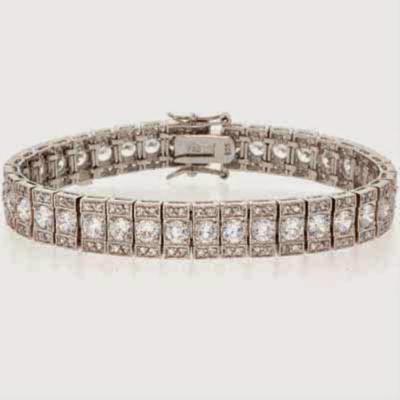 Sterling Silver CZ  Estate Tennis Bracelet