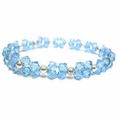 Sterling Silver Aqua Swarovski Elements Bracelet