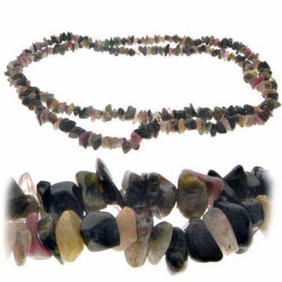 Genuine Semiprecious Pink Tourmaline Chip 36' Strand