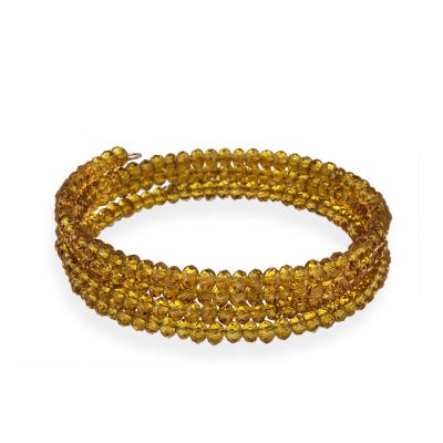 Topaz Glass Bead Coil Bracelet
