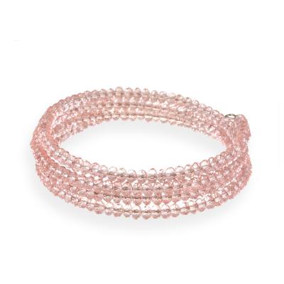 Pink Glass Bead Coil Bracelet