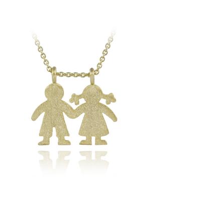 14K Gold Filled Girl & Boy Necklace