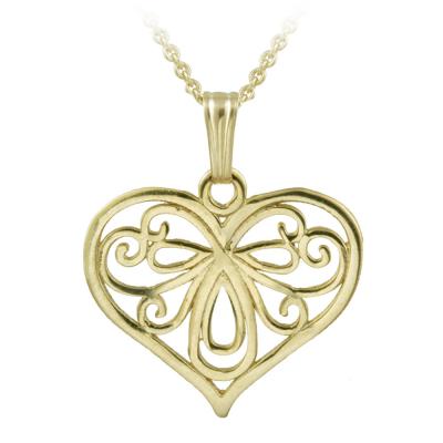 14K Gold Filled Filigree Heart Necklace