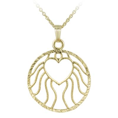 14K Gold Filled Round Heart Necklace