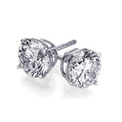 Sterling Silver 2.5ct CZ Round Stud Earrings, 7mm