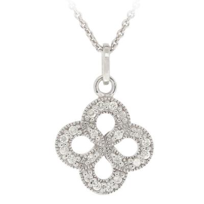 Sterling Silver CZ Flower Necklace