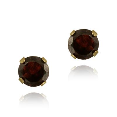 14K Yellow Gold 1.3ct Garnet Stud Earrings, 5mm