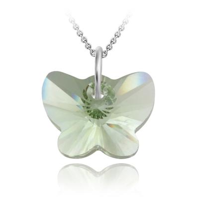 Sterling Silver Peridot Swarovski Elements Butterfly Necklace