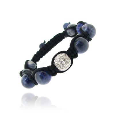 Crystal Fireball & Sodalite 10mm Adustable Shamballa Bracelet