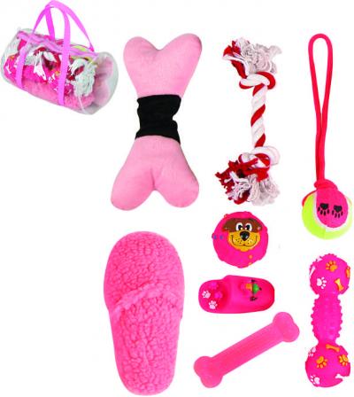 Duffle 8 PC Pet Toy Set