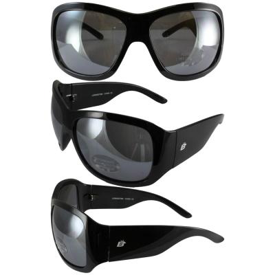 Birdz Lorikeet Womens Glasses with Gloss Black Frames and Dark Smoke Lenses