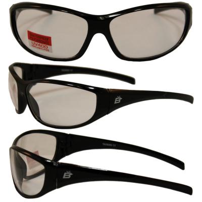 Birdz Sparrow Riding Glasses Gloss Black Frame with Clear Lenses