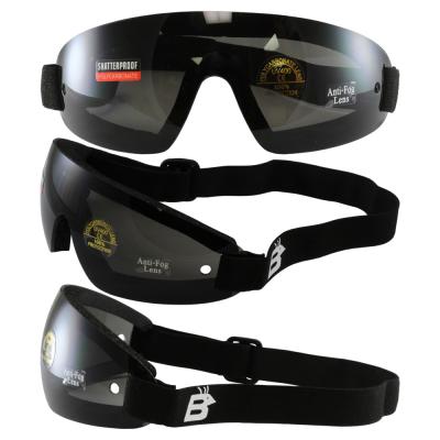 Birdz Wing Face Hugging Riding or Sky Diving Goggles with Smoke Lenses