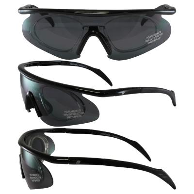 Birdz Feather 2 Sleek Riding Glasses with Three Lens Colors (Clear, Smoke, Yellow) (Smoke Pictured)