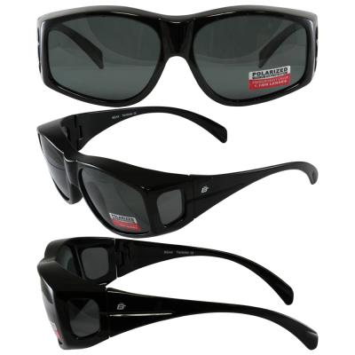 Birdz Beak Polarized and Fit Over Most Eyeglasses Sunglasses in Black Frame