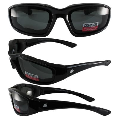 Birdz Oriole Motorcycle Glasses with Polarized Smoke Shatterproof Anti-Fog Polycarbonate Lenses and Wind Blocking Foam