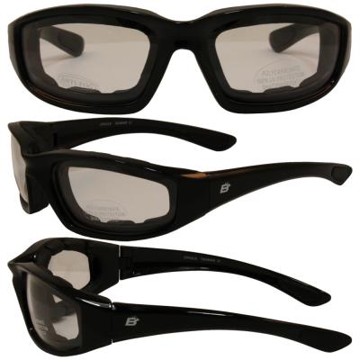 Birdz Oriole Motorcycle Glasses with Clear Shatterproof Anti-Fog Polycarbonate Lenses and Wind Blocking Foam