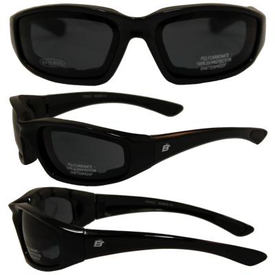 Birdz Oriole Motorcycle Glasses with Smoke Shatterproof Anti-Fog Polycarbonate Lenses and Wind Blocking Foam