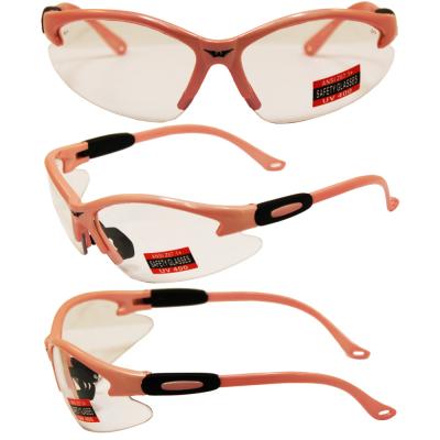 Safety Shop Glasses with Light Pink Frame and Clear Lenses