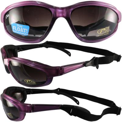 Chix Freedom Padded Riding Glasses Pearl Purple Frame with Detacheable Strap - Grey Fade Lenses