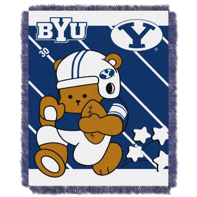 BYU  OFFICIAL Collegiate 'Half Court' Baby Woven Jacquard Throw
