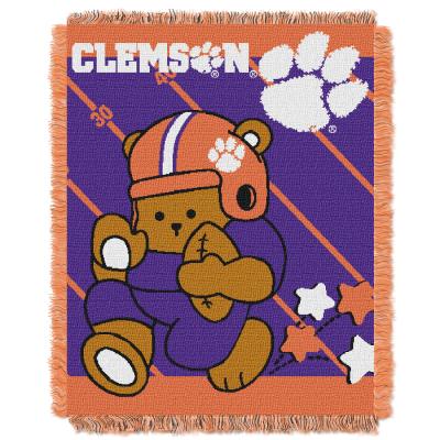 Clemson  OFFICIAL Collegiate 'Half Court' Baby Woven Jacquard Throw