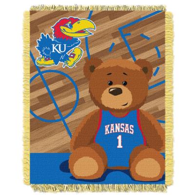Kansas  OFFICIAL Collegiate 'Half Court' Baby Woven Jacquard Throw