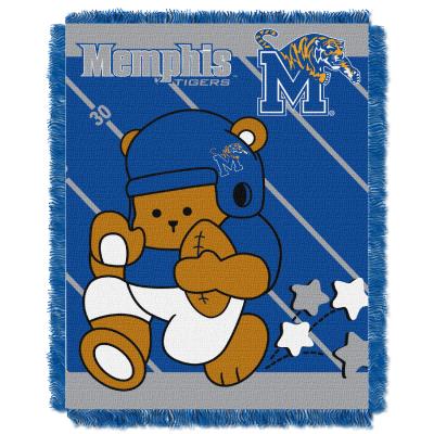 Memphis  OFFICIAL Collegiate 'Half Court' Baby Woven Jacquard Throw