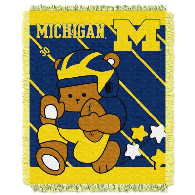 Michigan OFFICIAL Collegiate 'Half Court' Baby Woven Jacquard Throw