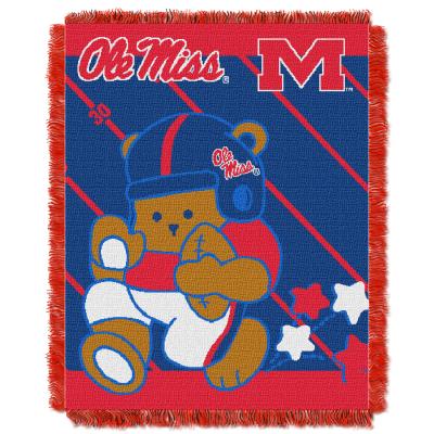 Mississippi  OFFICIAL Collegiate 'Half Court' Baby Woven Jacquard Throw