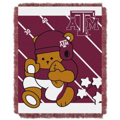 Texas A & M  OFFICIAL Collegiate 'Half Court' Baby Woven Jacquard Throw
