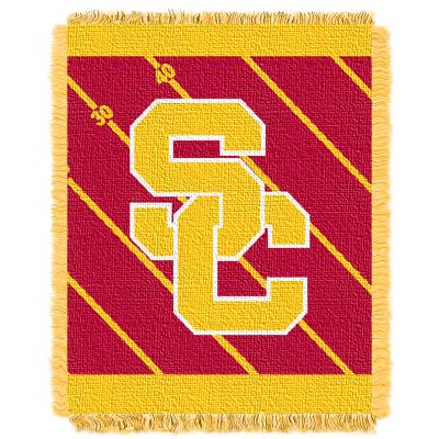 USC  OFFICIAL Collegiate 'Half Court' Baby Woven Jacquard Throw