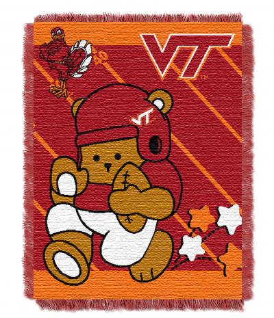 Virginia Tech OFFICIAL Collegiate 'Half Court' Baby Woven Jacquard Throw