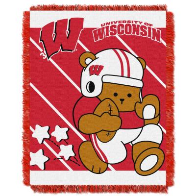 Wisconsin OFFICIAL Collegiate 'Half Court' Baby Woven Jacquard Throw