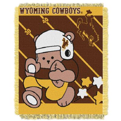 Wyoming  OFFICIAL Collegiate 'Half Court' Baby Woven Jacquard Throw