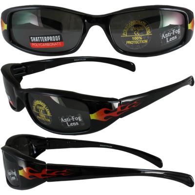 Bad Attitude Black Frame with Flames Smoke Lens