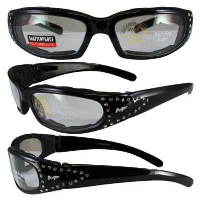 Chill Black Frame with Rhinestones and Clear Lenses